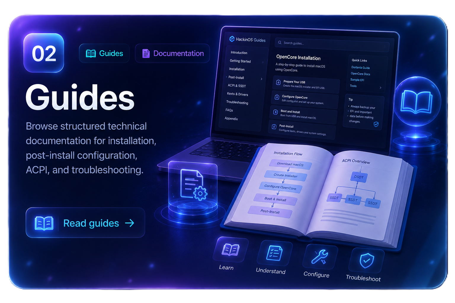 HackinOS technical guides and OpenCore documentation